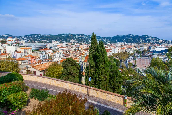 Cannes Francie Října2019 Scénický Pohled Město Vyhlídkové Paluby Výšce — Stock fotografie