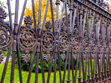 Saint Petersburg, Rusya, 13 Ekim 2020. Yusupov Bahçesi 'nde güzel bir kafes. Yağmurlu hava