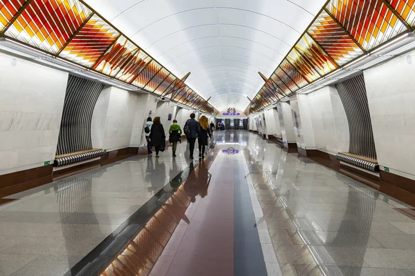 San Petersburgo Rusia Julio 2020 Interior Estación Prospekt Slavy — Foto de Stock