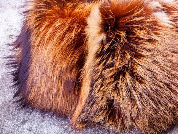 Pelo Naturale Una Volpe Rossa Come Struttura — Foto Stock