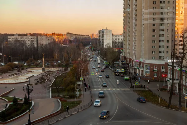 Pushkino Rusia Noviembre 2020 Una Vista Urbana Desde Punto Alto — Foto de Stock