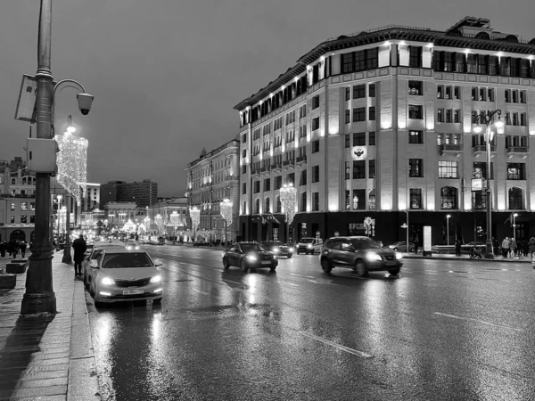 Moskova Rusya Aralık 2020 Kış Şehir Manzarası Lubyanka Meydanı Nın — Stok fotoğraf