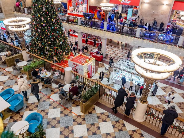 Moscou Rússia Dezembro 2020 Interior Loja Central Infantil Decoração Festiva — Fotografia de Stock