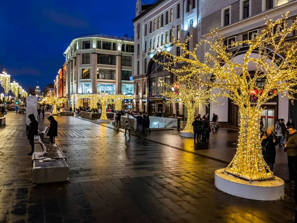 Moskva Rusko Prosince2020 Zimní Městská Krajina Panorama Lubyankova Náměstí Slavnostní — Stock fotografie