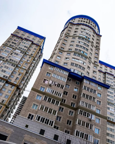 Pushkino Rusia Enero 2021 Nuevos Edificios Residenciales Varios Pisos Fragmento — Foto de Stock