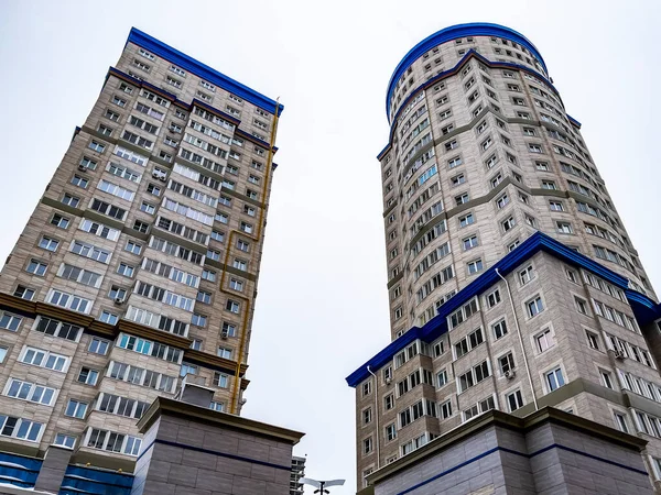 Pushkino Rusia Enero 2021 Nuevos Edificios Residenciales Varios Pisos Fragmento — Foto de Stock
