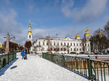 St. Petersburg, Rusya, 7 Mart 2021. Griboyedov Kanal Duvarı
