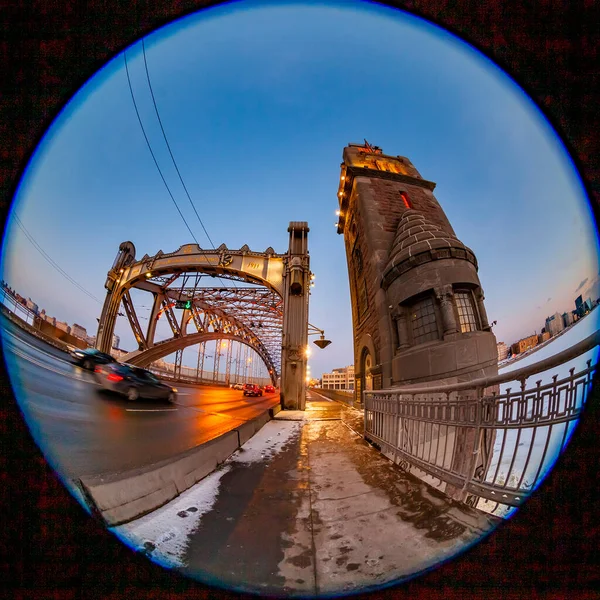 Saint Pétersbourg Russie Mars 2021 Vue Sur Rivière Neva Pont — Photo