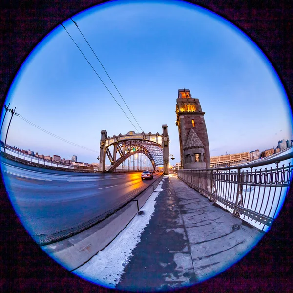 Saint Pétersbourg Russie Mars 2021 Vue Sur Rivière Neva Pont — Photo