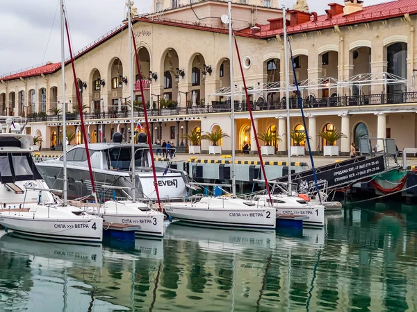 Sochi Rusia Abril 2021 Edificio Estación Marítima Uno Los Símbolos — Foto de Stock