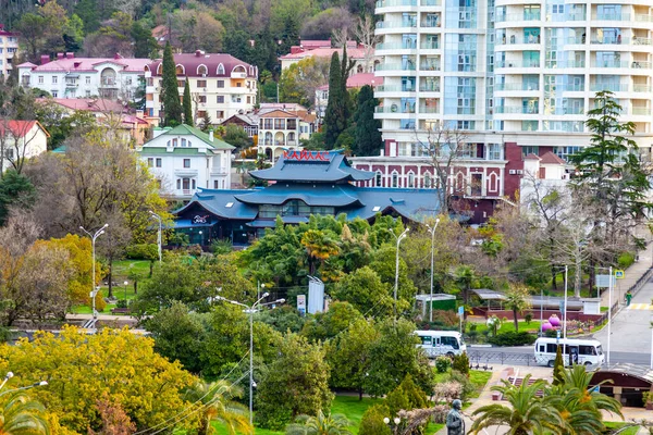 Sochi Russia April 2021 Typical Urban Landscape Cloudy Spring Day — Stock Photo, Image