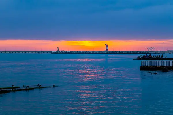 Picturesque Sunset Mediterranean Sea — Stock Photo, Image