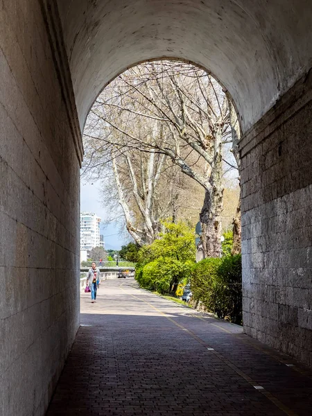 Sochi Russia April 2021 Picturesque Embankment Sochi River — Stock Photo, Image