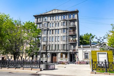 Moskova, Rusya, 18 Mayıs 2021 manzaralı şehir manzarası. Rozhdestvensky Bulvarı, 