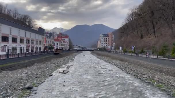 Krasnaya Polyana Russia Aprile 2021 Veduta Del Terrapieno Roza Khutor — Video Stock