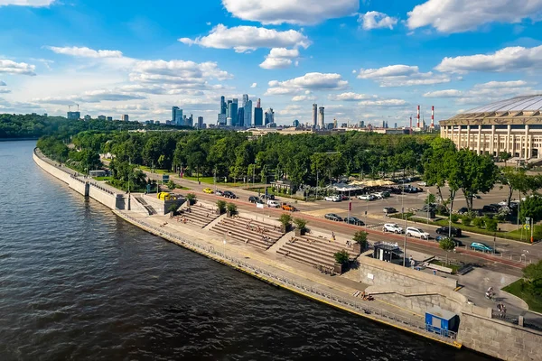 Moskau Russland Mai 2021 Stadtansicht Der Fluss Moskau Und Seine — Stockfoto