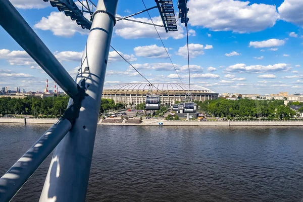 Moskau Russland Mai 2021 Kabinen Der Seilbahn Auf Worobjovy Gory — Stockfoto
