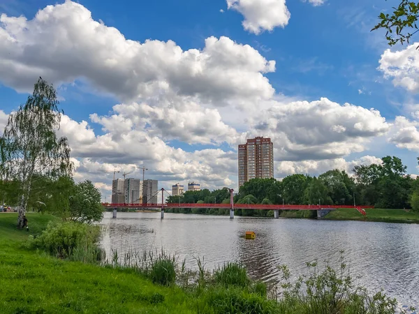 Pushkino Russie Mai 2021 Nouveaux Bâtiments Résidentiels Plusieurs Étages Sur — Photo