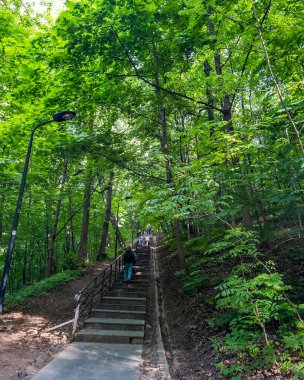 Eski parktaki merdivenli resim sokağı (Moskova 'da Vorobyovy Gory' de yankı izleri))
