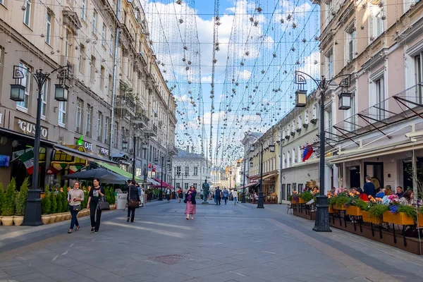 Moskva Rusko Května2021 Pereulok Kamergerskyi Jednou Typických Moskevských Ulic Tradičním — Stock fotografie