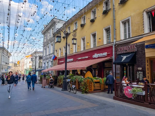 Moscow Russia May 2021 Kamergerskyi Pereulok One Typical Moscow Streets — Stock Photo, Image