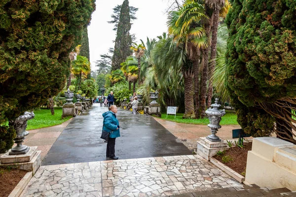 Sotji Ryssland April 2021 Gamla Stentrappor Sochi Arboretum — Stockfoto