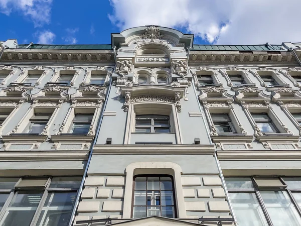 Moscow Russia June 2021 Myasnitskaya Street Fragment Typical Facade Historic — Stock Photo, Image