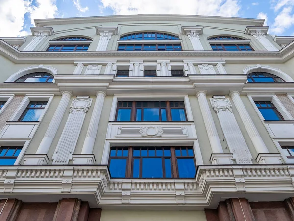 Moscow Russia June 2021 Myasnitskaya Street Fragment Typical Facade Historic — Stock Photo, Image