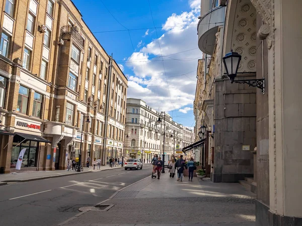 Moskwa Rosja Czerwca 2021 Ulica Myasnicka Fragment Zespołu Architektonicznego — Zdjęcie stockowe