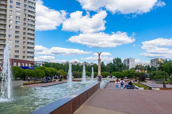 Pushkino Russia Mayıs 2021 Bahar Öğleden Sonra Şehir Manzarası Şehir — Stok fotoğraf