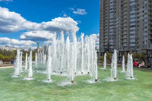 Pushkino Russia May 2021 City Landscape Spring Afternoon Memorial Downtown — Stock Photo, Image