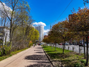 Pushkino, Rusya, 18 Mayıs 2021. Bahar şehri. 