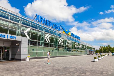 Kaliningrad, Rusya, 28 Haziran 2021. Uluslararası havaalanı binası Khrabrovo