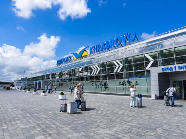 Kaliningrad, Rusya, 28 Haziran 2021. Uluslararası havaalanı binası Khrabrovo