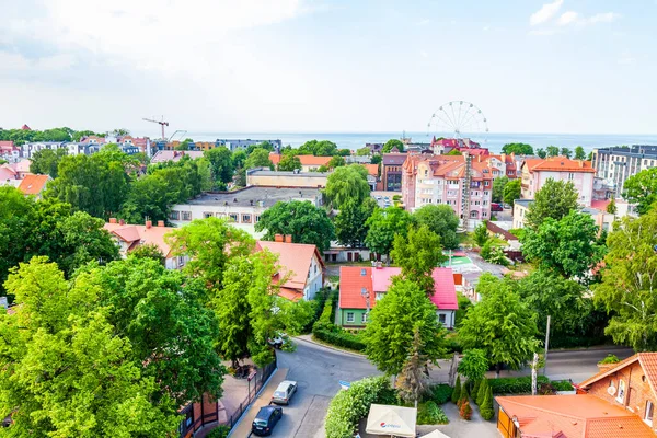 Zelenogradsk Rusya Haziran 2021 Şehre Yukarıdan Bak — Stok fotoğraf