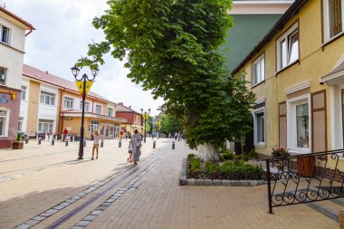 Zelenogradsk, Rusya, 28 Haziran 2021. Kurortniy Caddesi 'nin mimari topluluğu.
