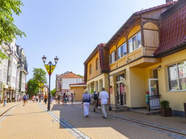 Zelenogradsk, Rusya, 28 Haziran 2021. Kurortniy Caddesi 'nin mimari topluluğu.