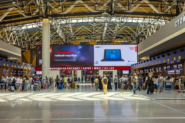 Moscow Rússia Junho 2021 Interior Aeroporto Internacional Sheremetyevo — Fotografia de Stock