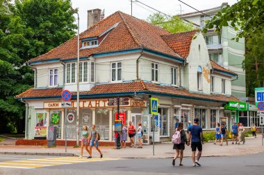 Svetlogorsk, Rusya, 24 Haziran 2021. Tipik şehir mimari topluluğu.