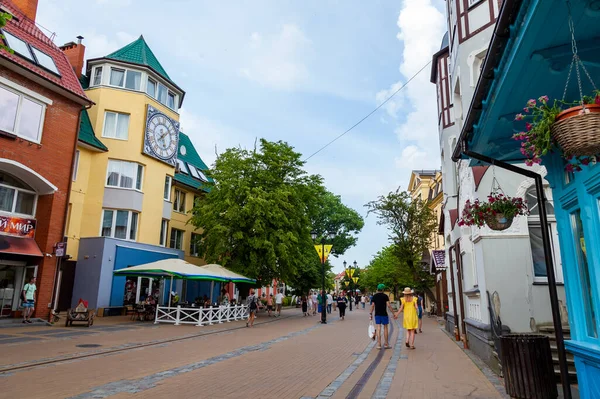 Zelenogradsk Rusya Haziran 2021 Kurortniy Caddesi Nin Mimari Topluluğu — Stok fotoğraf