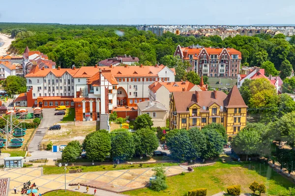 Zelenogradsk Rusko Června2021 Pohled Město Ruského Kola Náspu — Stock fotografie