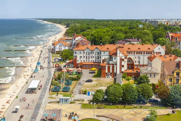 Zelenogradsk Rusko Června2021 Pohled Město Ruského Kola Náspu — Stock fotografie