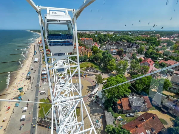 Zelenogradsk Rusland Juni 2021 Uitzicht Stad Vanaf Ferris Wiel Dijk — Stockfoto