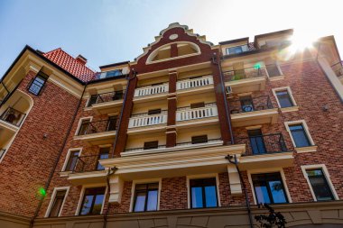 Zelenogradsk, Rusya, 28 Haziran 2023. Tarihsel kentsel gelişim alanında tipik mimari topluluk