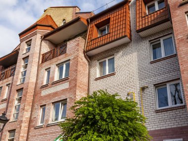 Zelenogradsk, Rusya, 28 Haziran 2023. Tarihsel kentsel gelişim alanında tipik mimari topluluk