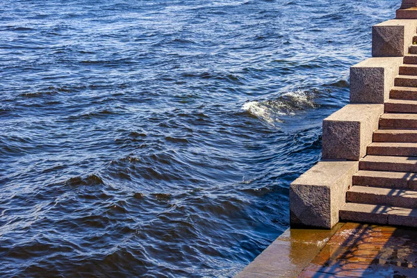 Pietroburgo Acqua Alta Nel Fiume Neva Sfondo Naturale — Foto Stock