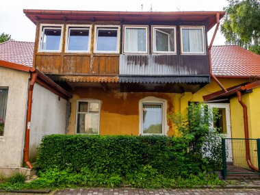 Zelenogradsk, Rusya, 28 Haziran 2023. Tarihsel kentsel gelişim alanında tipik mimari topluluk