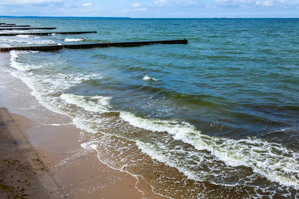 Paesaggio Marino Con Linea Orizzonte Retroterra Natura — Foto Stock