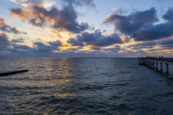 Морской Пейзаж Линией Горизонта Закате Природа — стоковое фото