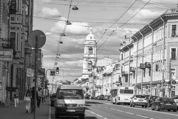 Petersburg Rusland Juli 2021 Uitzicht Straat Vasilievsky Island Het Historische — Stockfoto